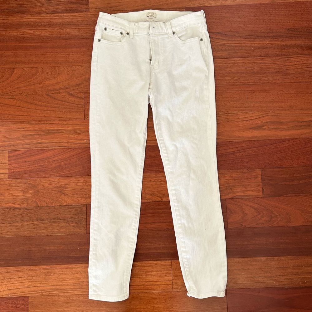 White Straight J Crew Jeans